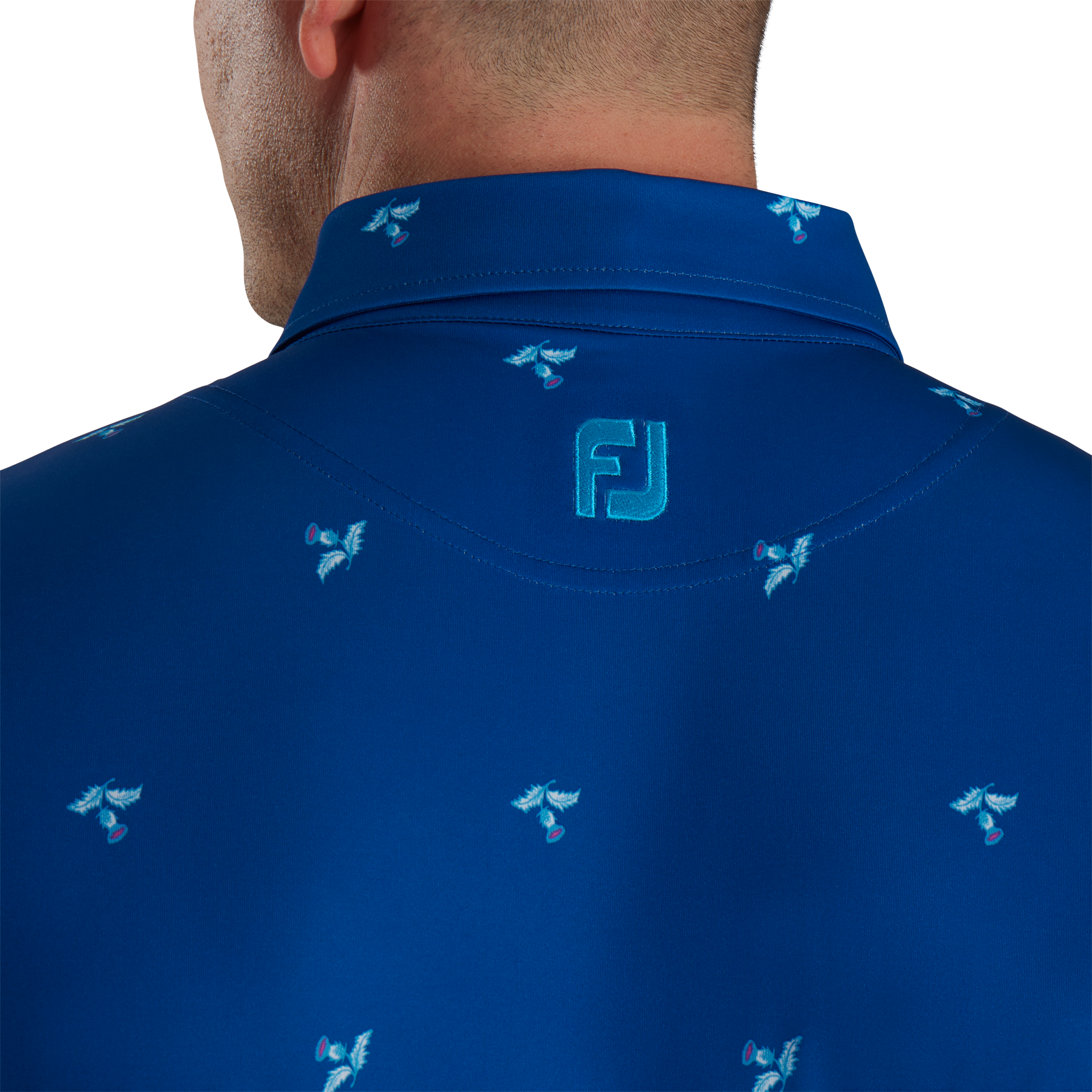 Thistle Print Lisle Self Collar