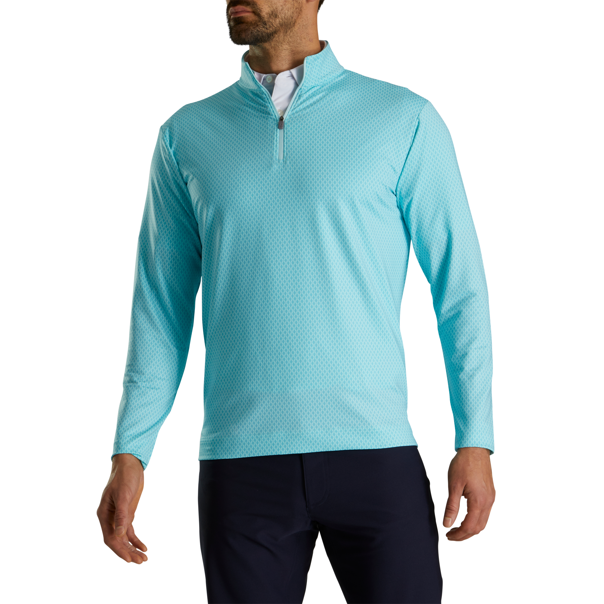 Tonal Print Knit Mid-Layer