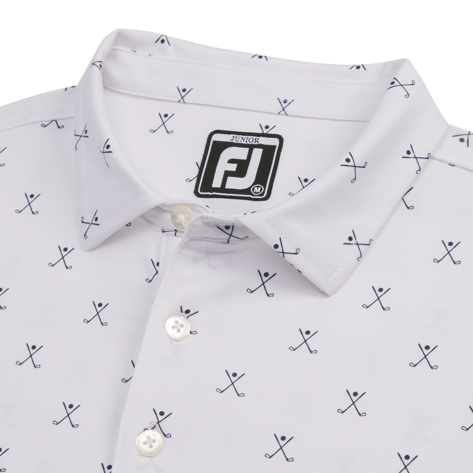 Striped Pique Self Collar Junior