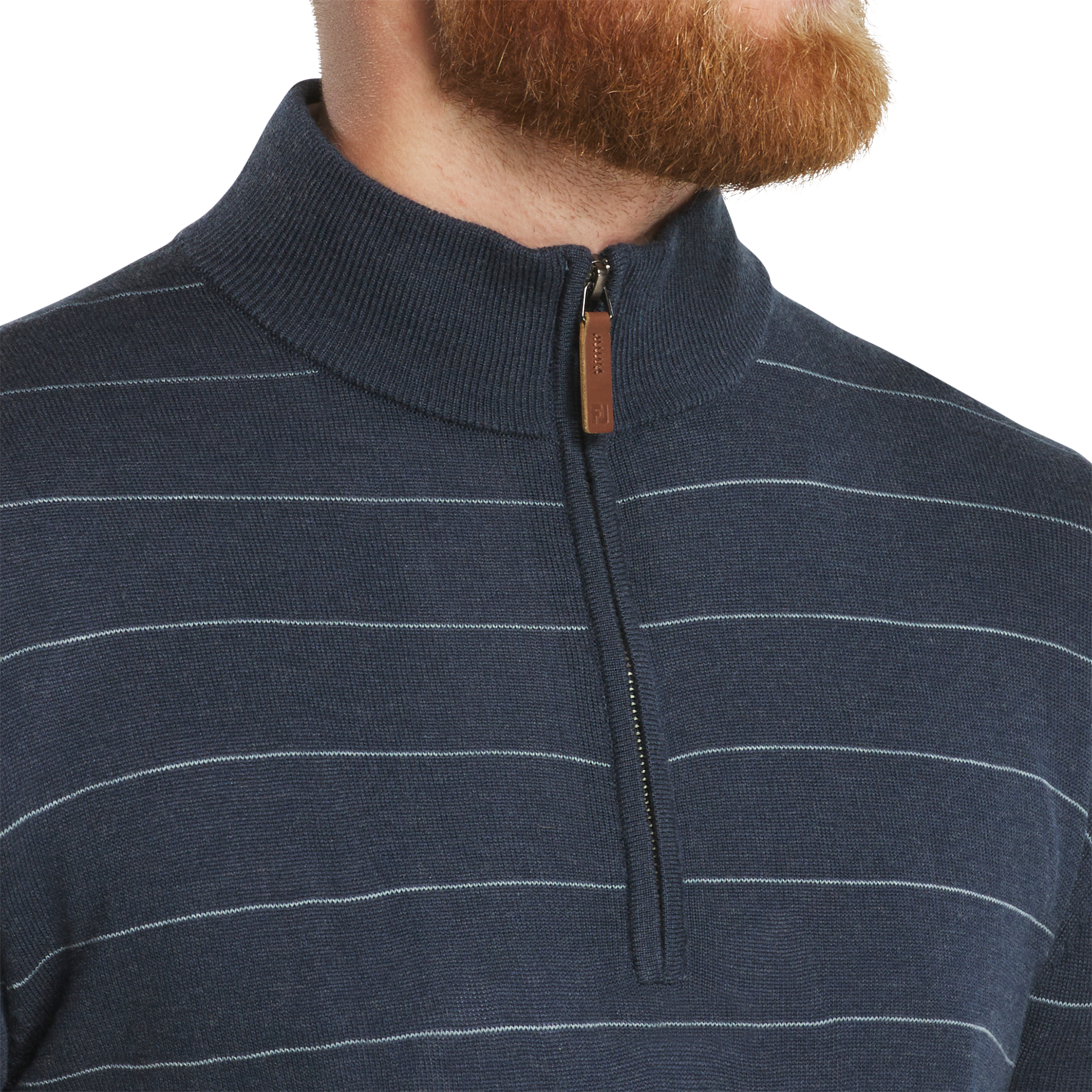 Wool Heather Stripe Quarter-Zip Sweater