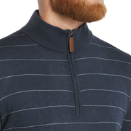 Wool Heather Stripe Quarter-Zip Sweater
