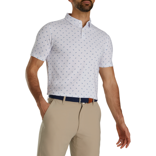 Paisley Print Lisle Self Collar