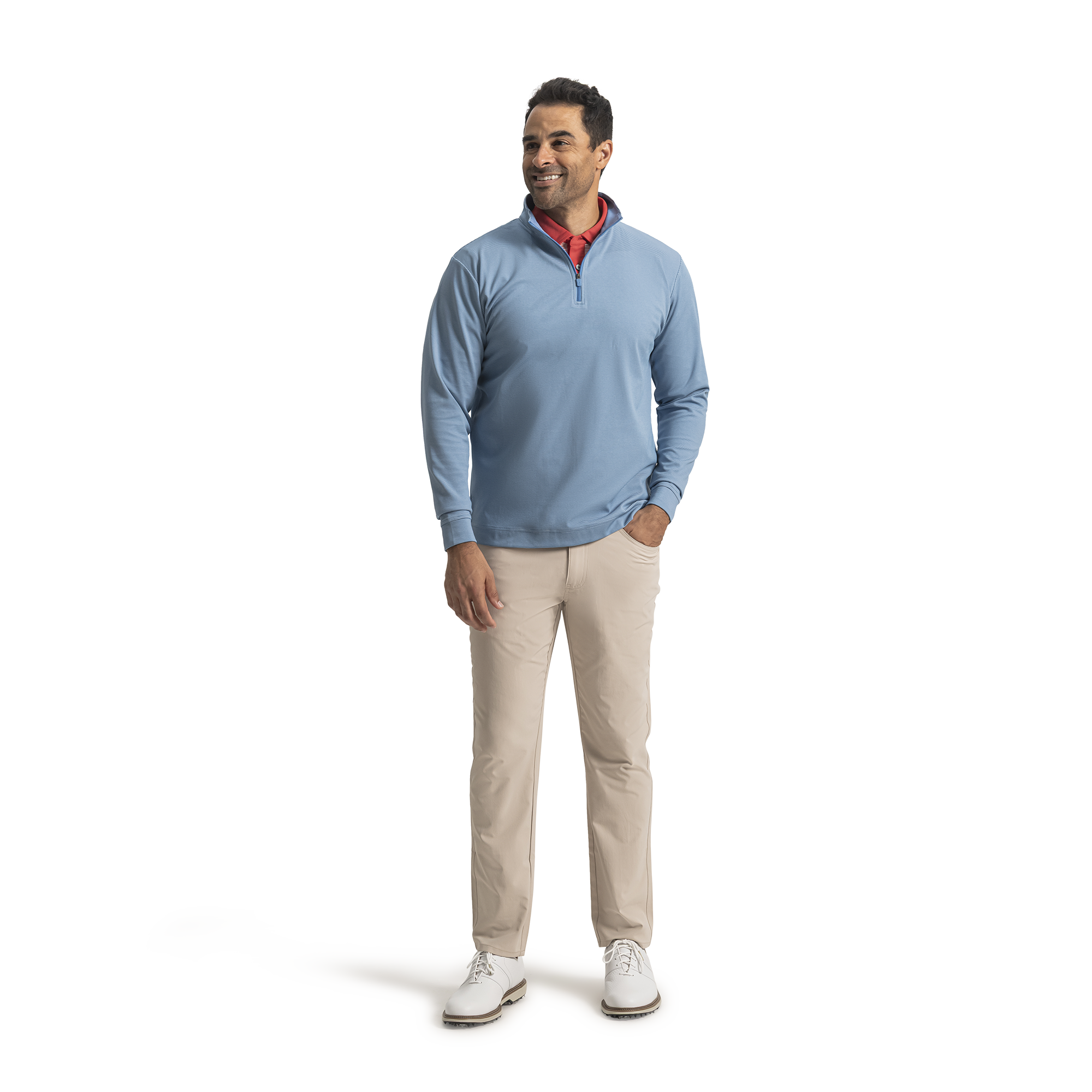 Quarter-Zip Ottoman Stripe Knit