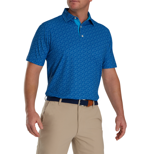 Golf Course Doodle Stretch Pique Self Collar