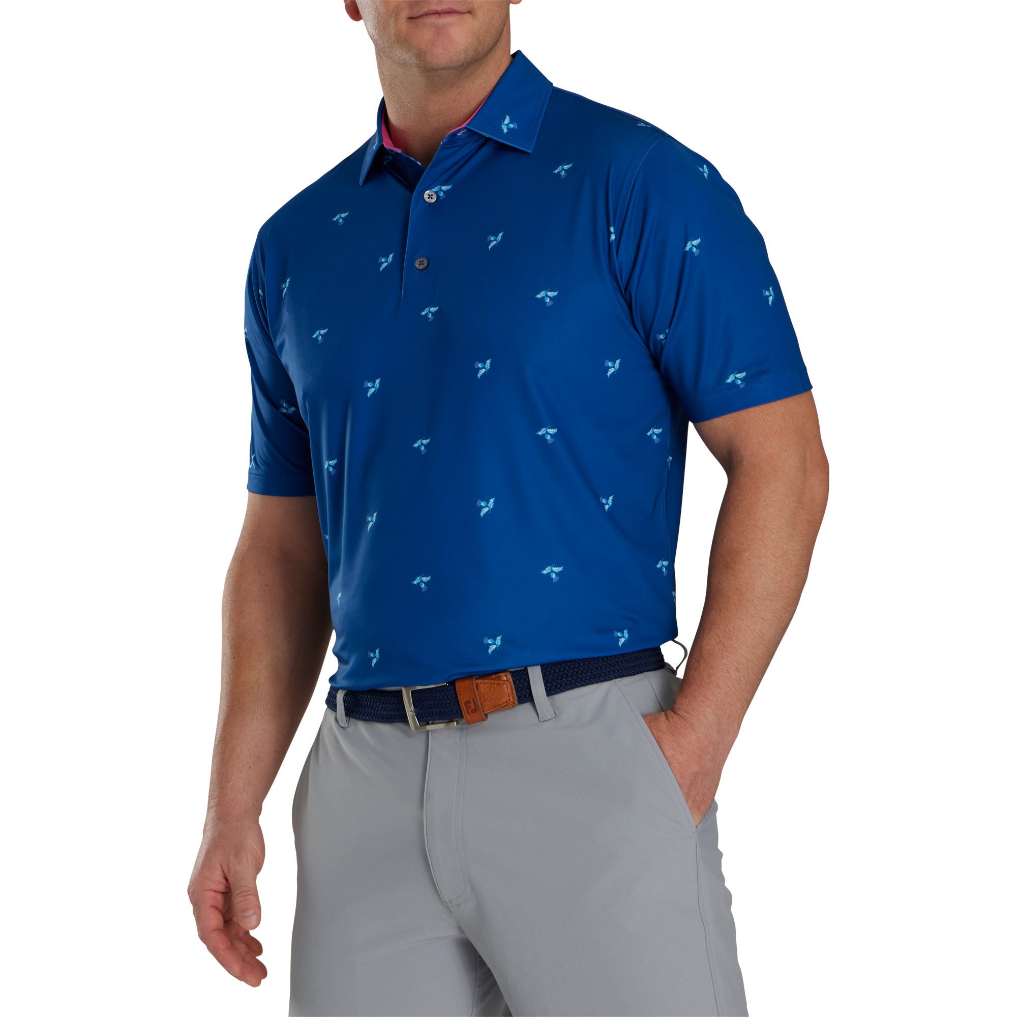 Thistle Print Lisle Self Collar