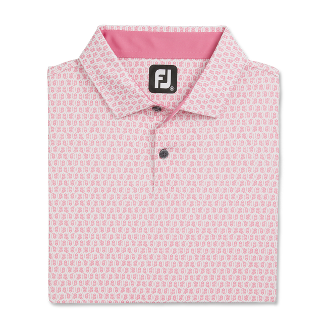 FootJoyFootJoy Men s Salamander Lisle Golf Shirt in White Pink Size XL White Pink Size XL