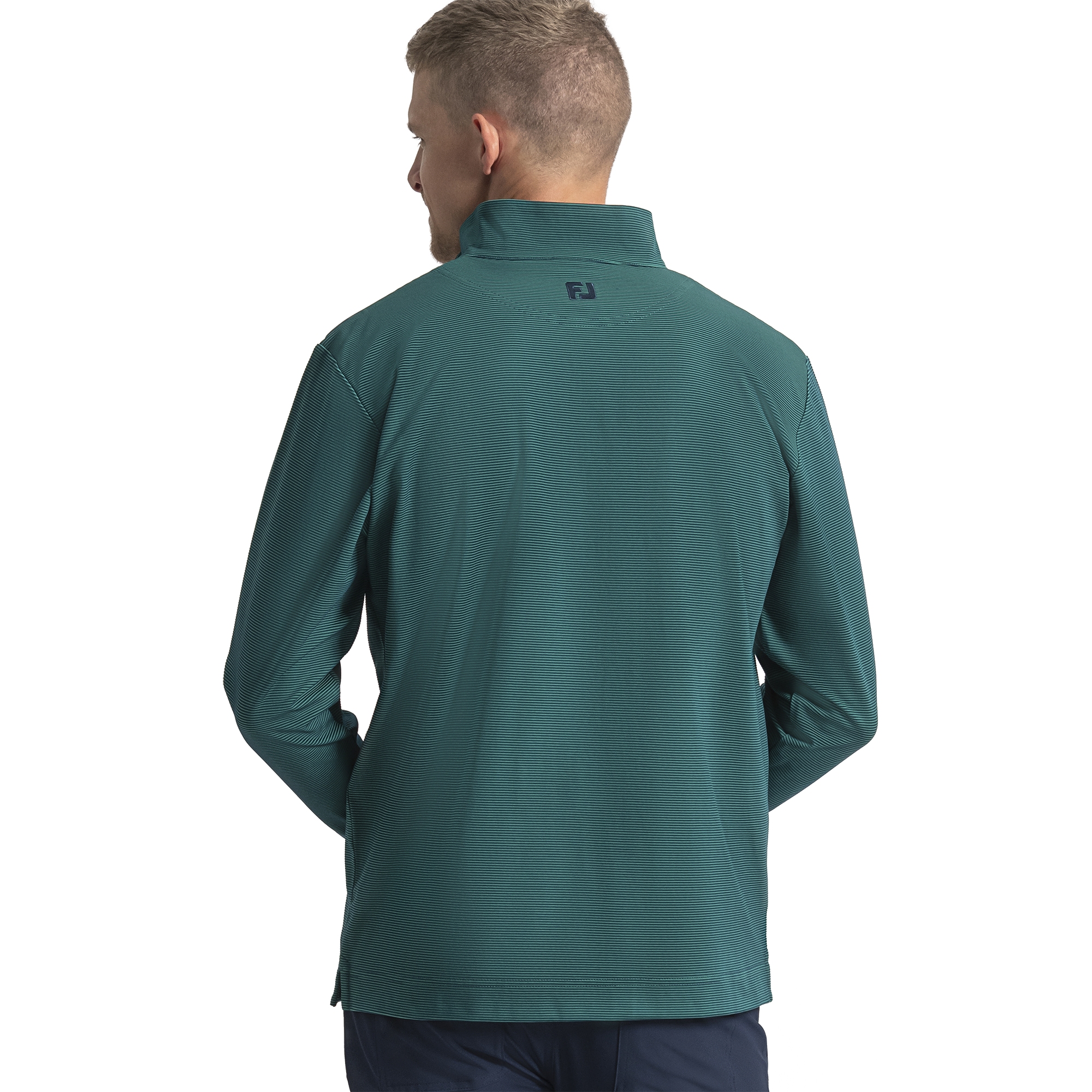 Quarter-Zip Ottoman Stripe Knit