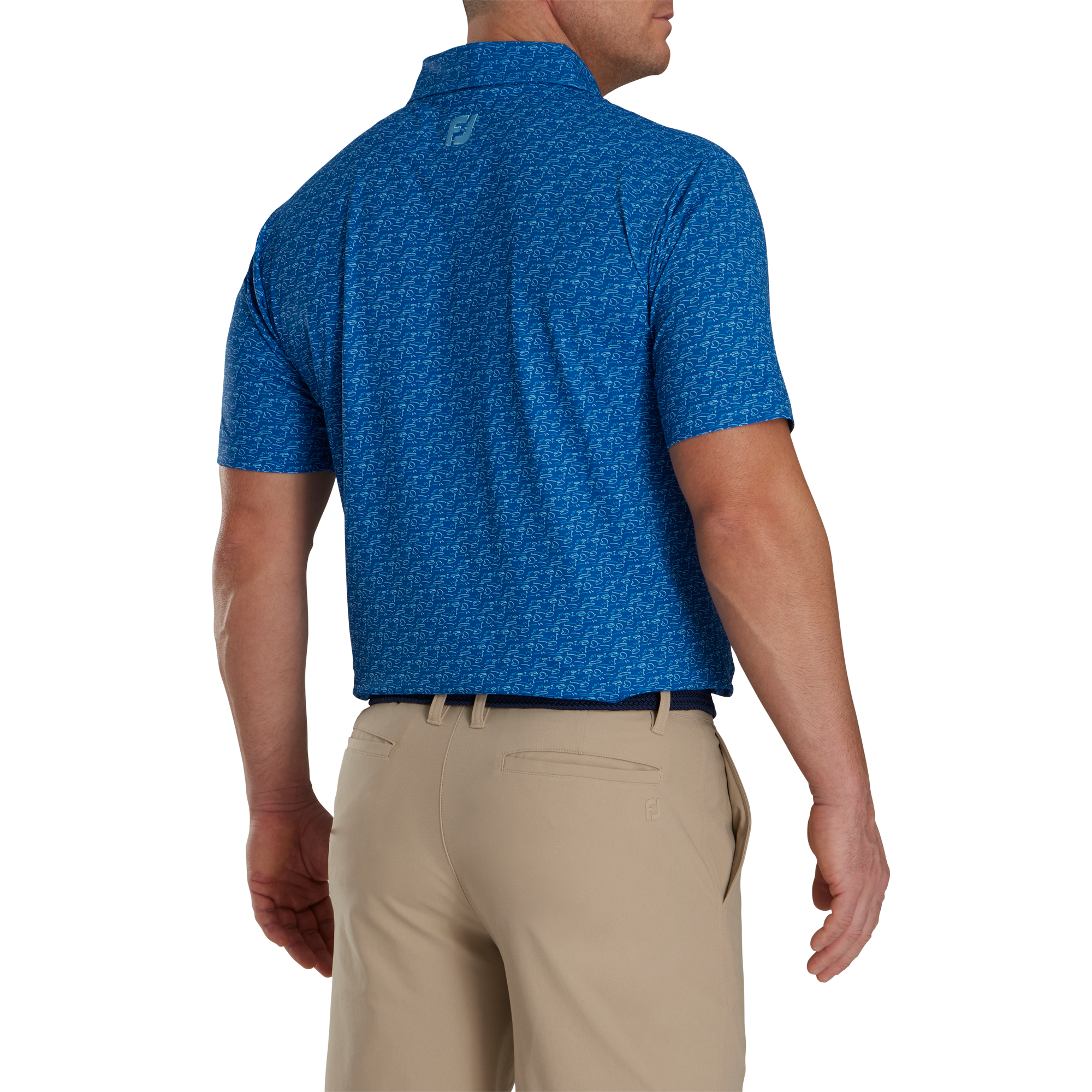 Golf Course Doodle Stretch Pique Self Collar