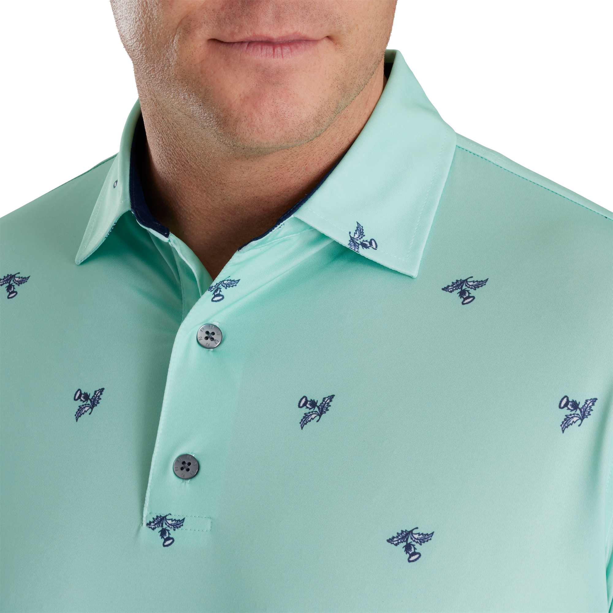 Thistle Print Lisle Self Collar