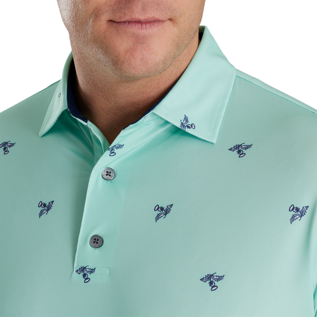 Thistle Print Lisle Self Collar