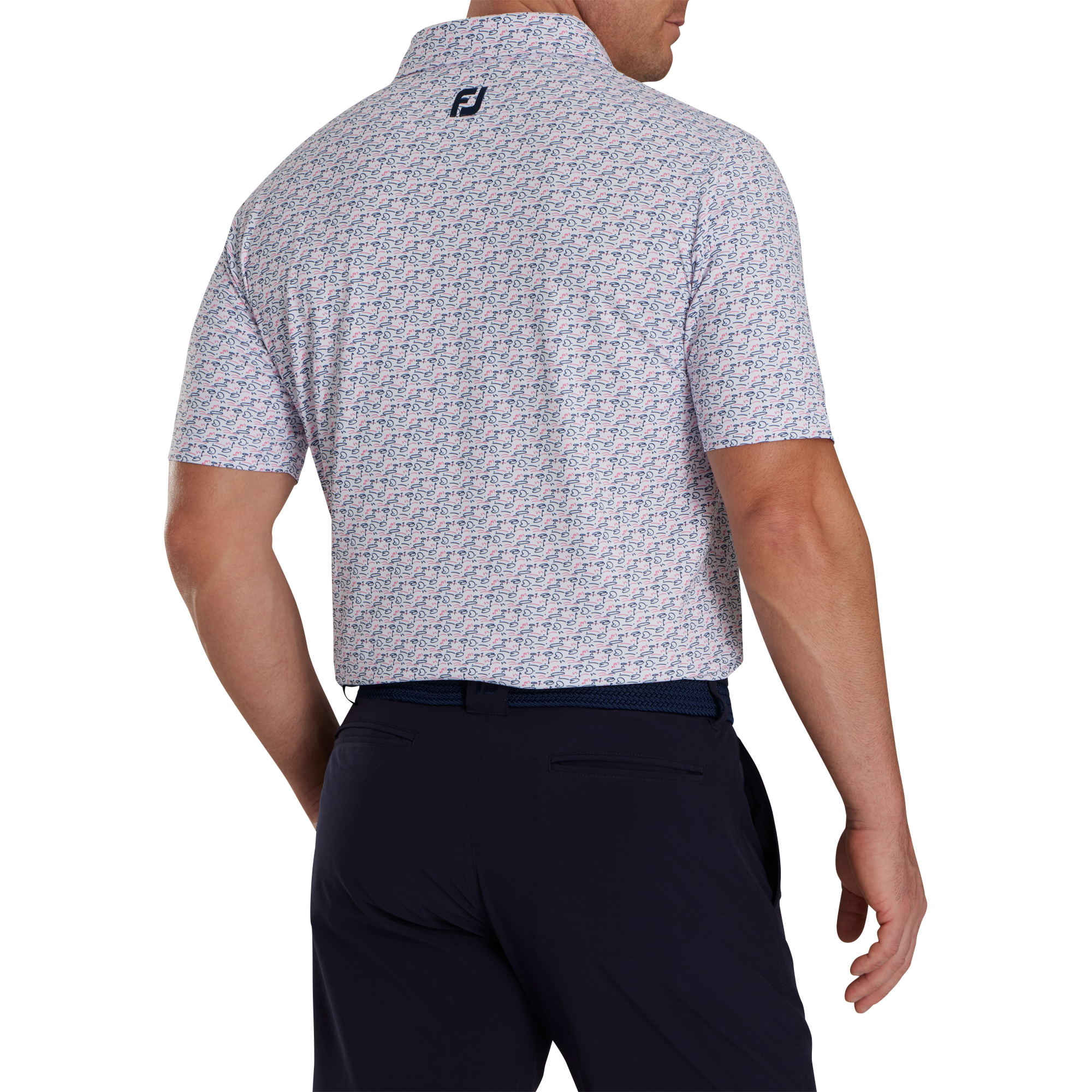 Golf Course Doodle Stretch Pique Self Collar