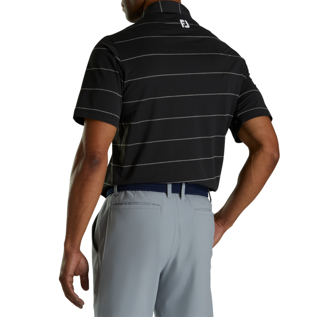 Stretch Pique Chalkstripe Self Collar