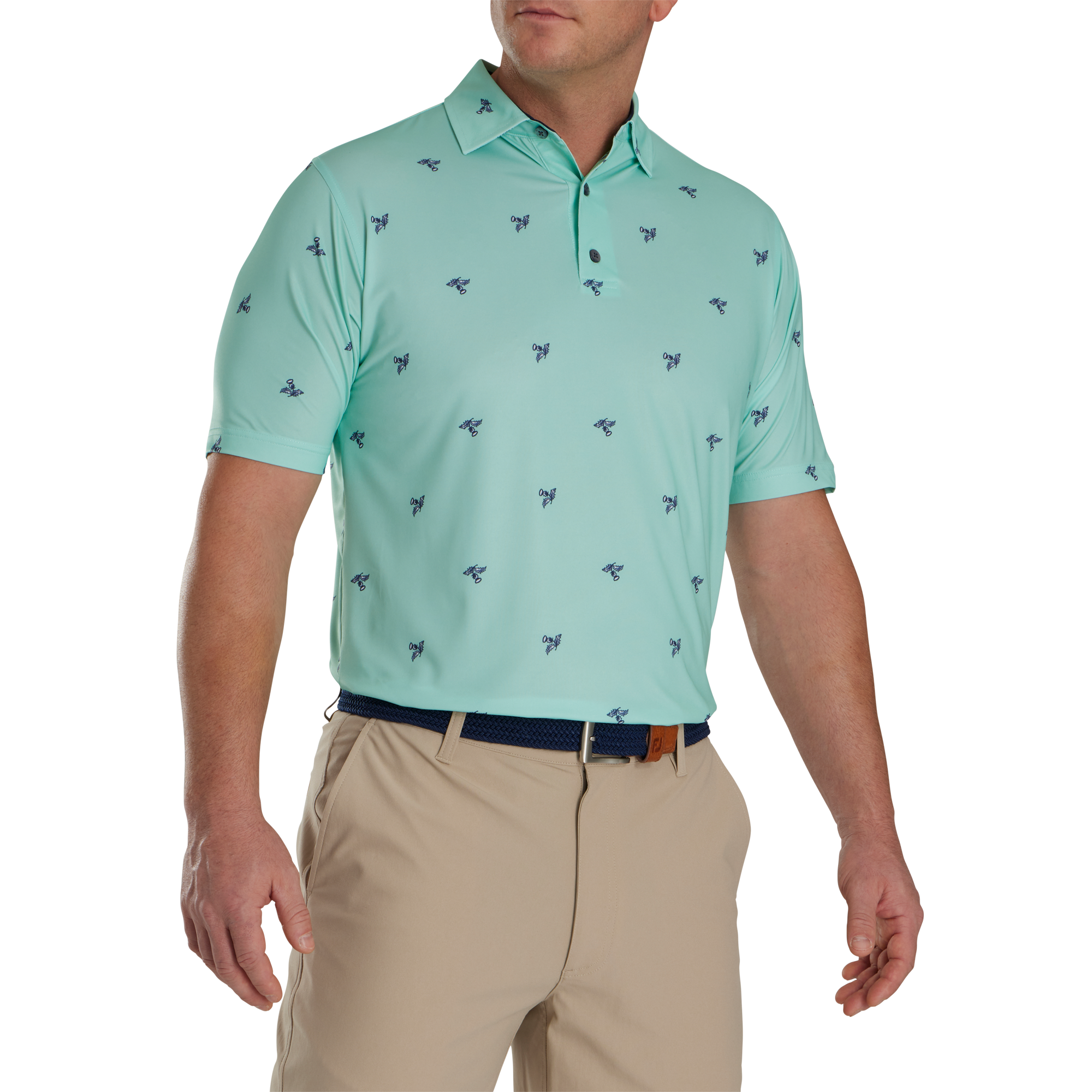 Thistle Print Lisle Self Collar