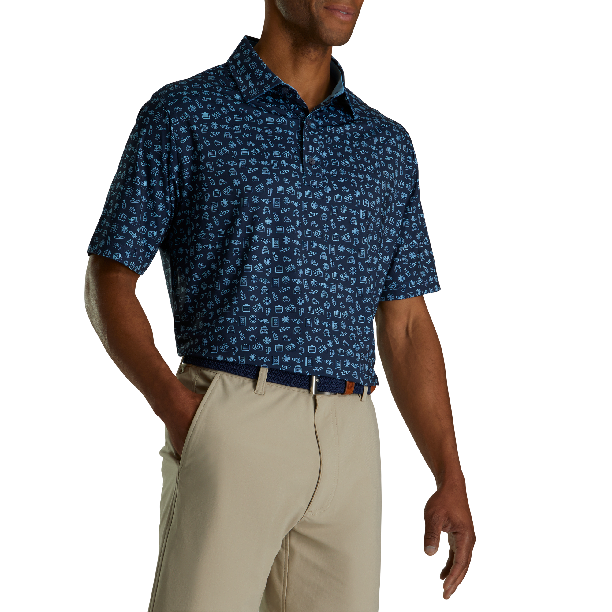 Lisle Travel Print Self Collar