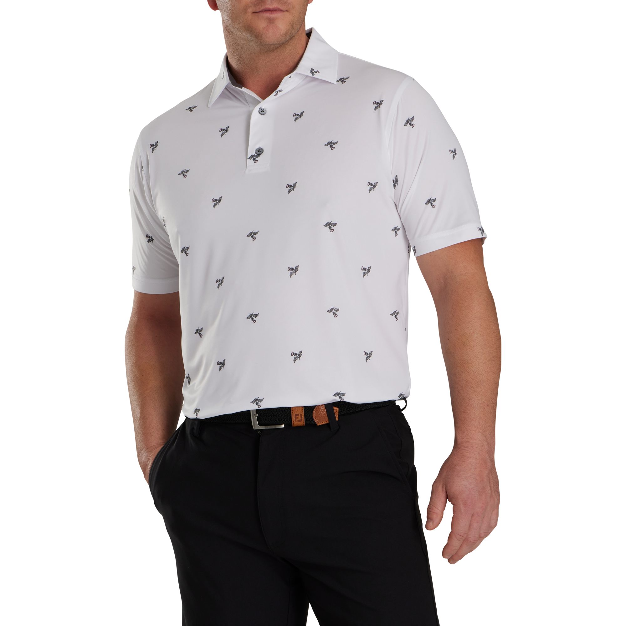 Thistle Print Lisle Self Collar