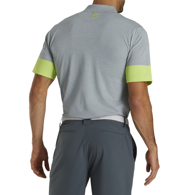 Athletic Fit Pique Block Sleeve Knit Collar