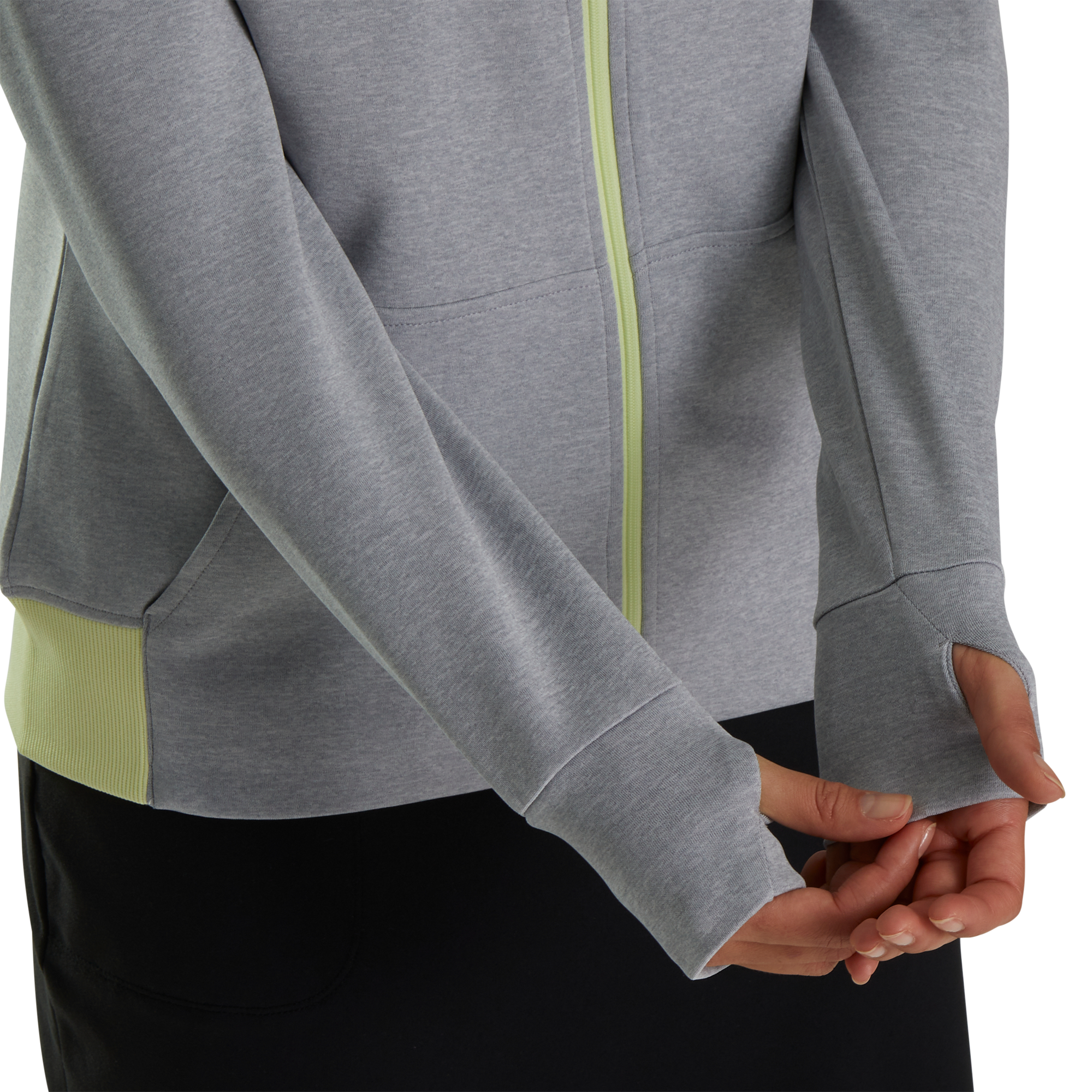 Full-Zip Knit Color Block Jacket Women