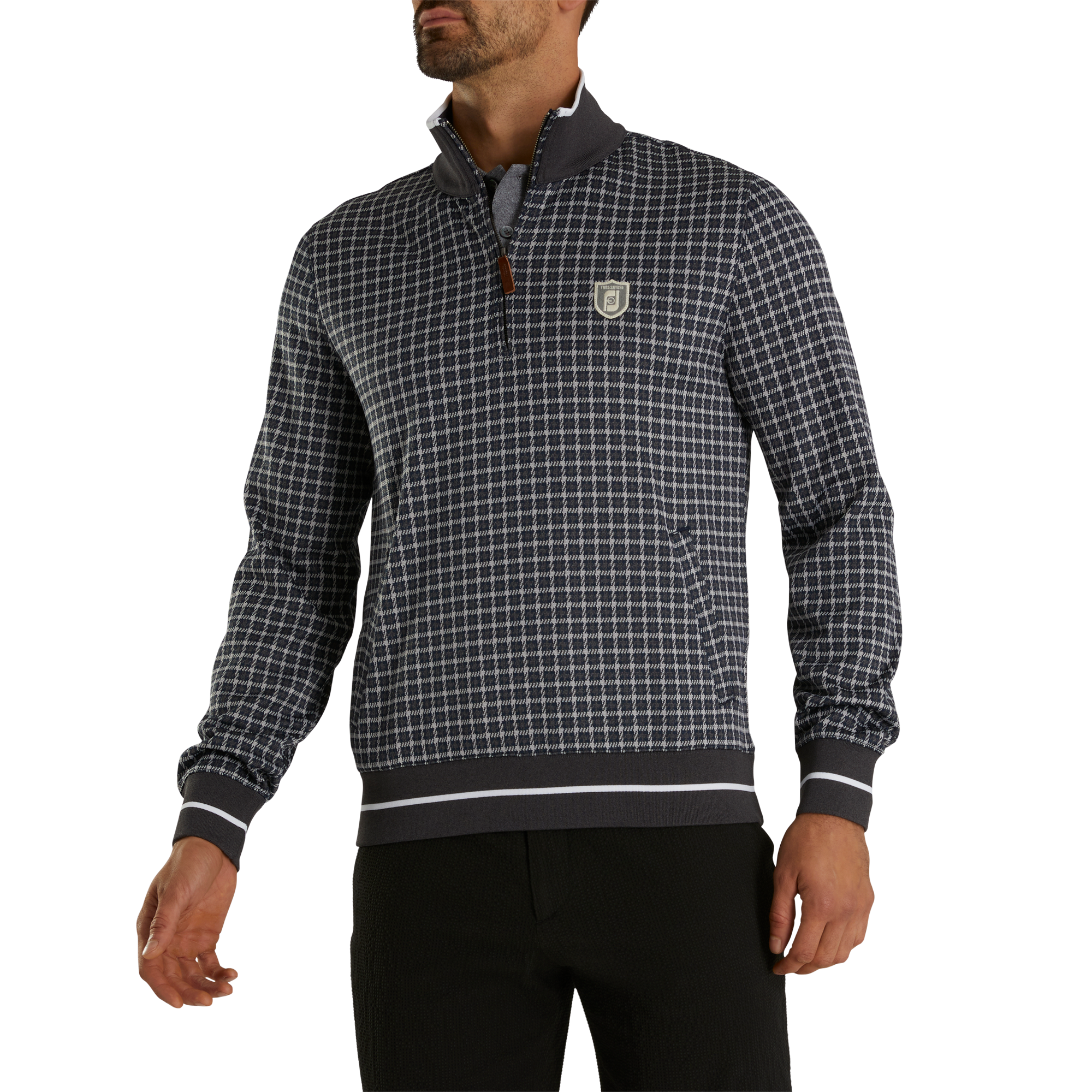 Quater-Zip Double Knit Jacquard Sweatshirt-Previous Season Style