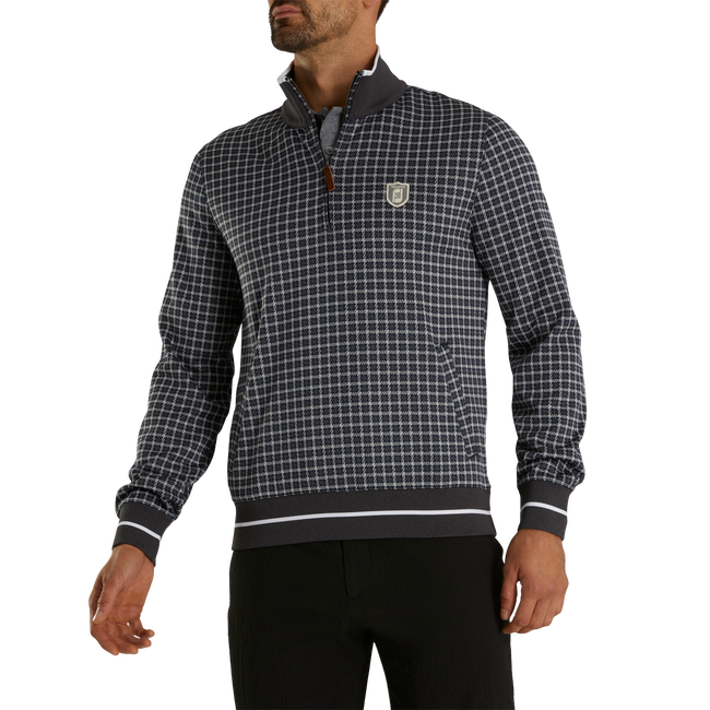 Quater-Zip Double Knit Jacquard Sweatshirt-Previous Season Style