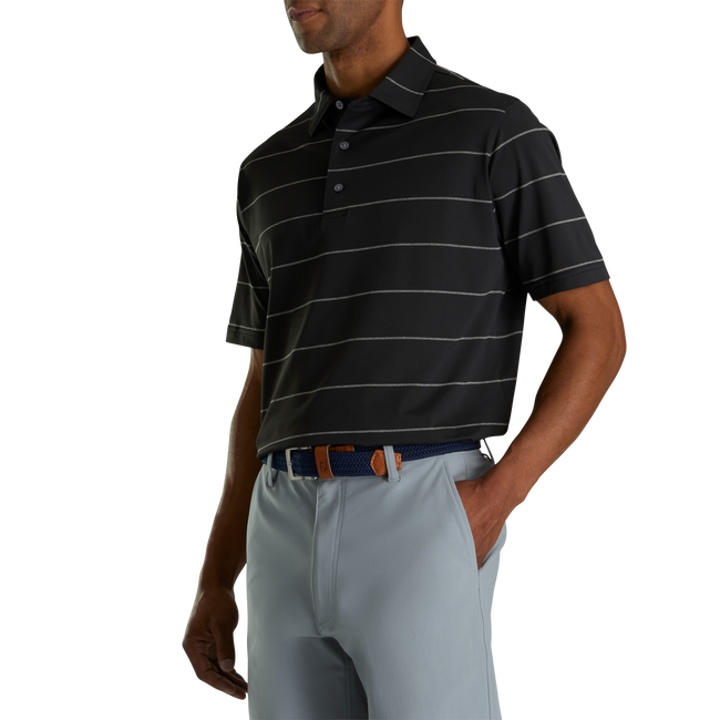 Stretch Pique Chalkstripe Self Collar