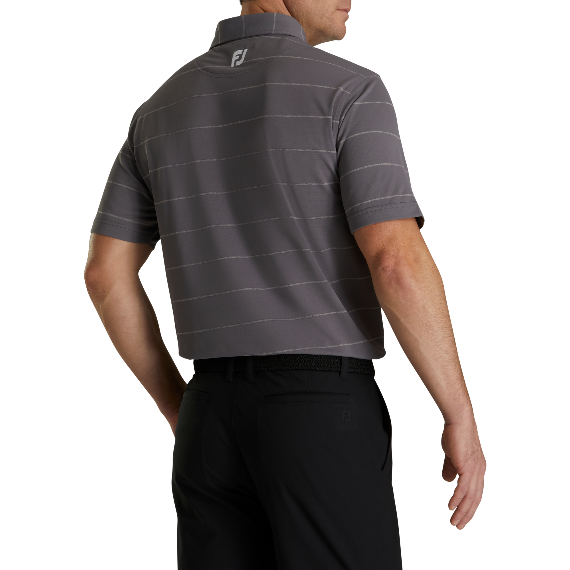 Stretch Pique Chalkstripe Self Collar-Previous Season Style