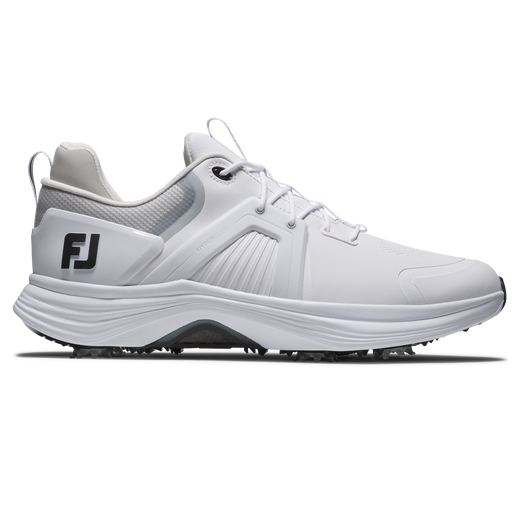 FootJoy Men's Icon Black Golf Shoes, White/White Lizard