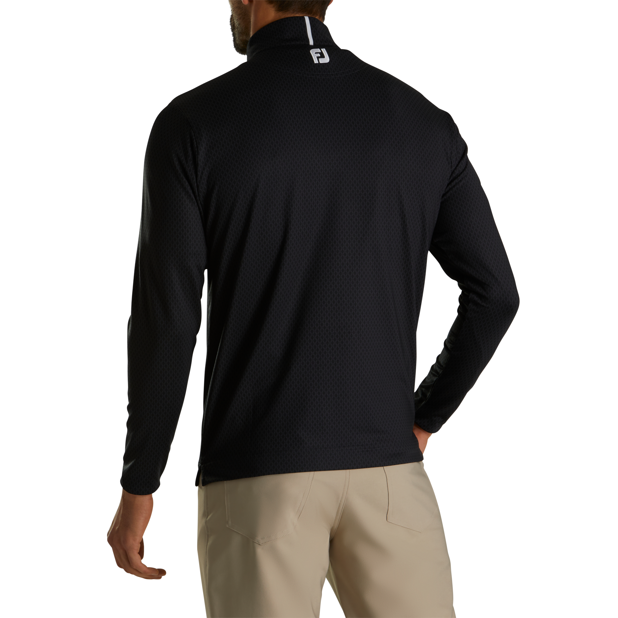 Tonal Print Knit Mid-Layer