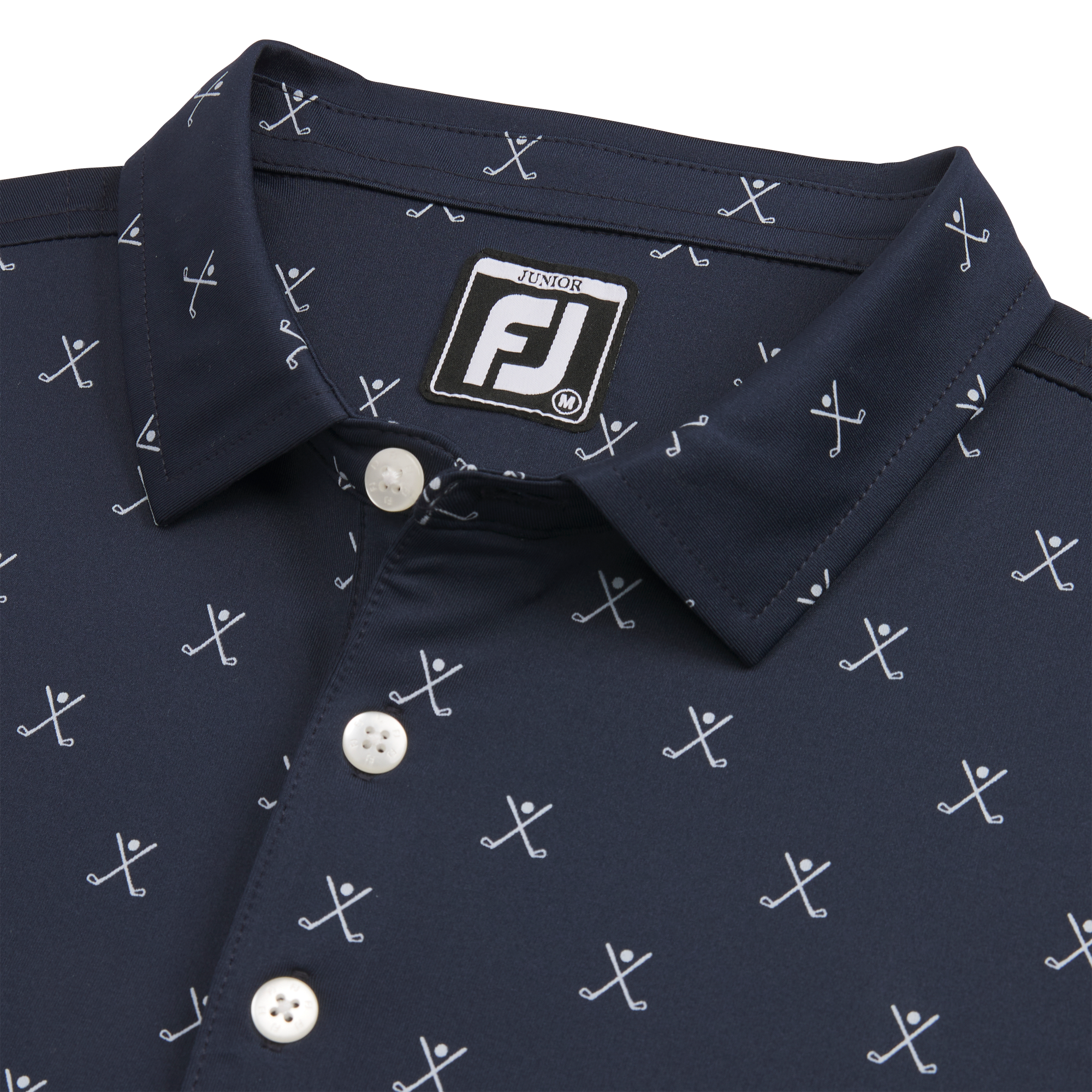 Striped Pique Self Collar Junior