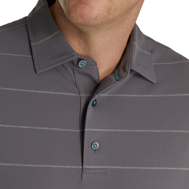 Stretch Pique Chalkstripe Self Collar