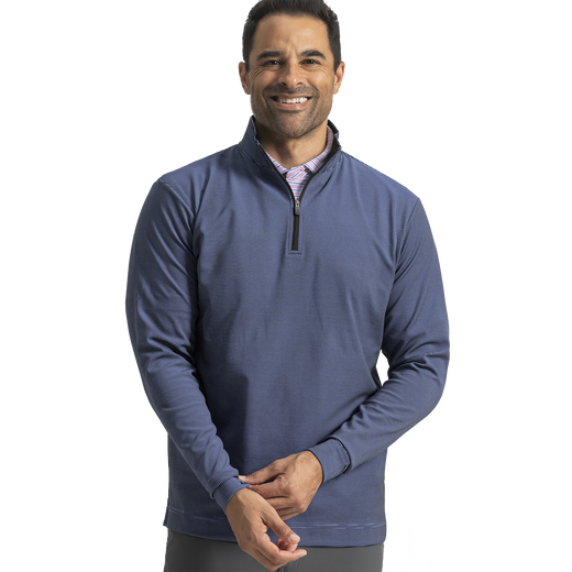 Quarter-Zip Ottoman Stripe Knit