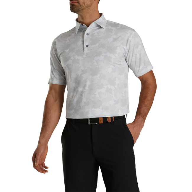 Tonal Leaf Print Self Collar