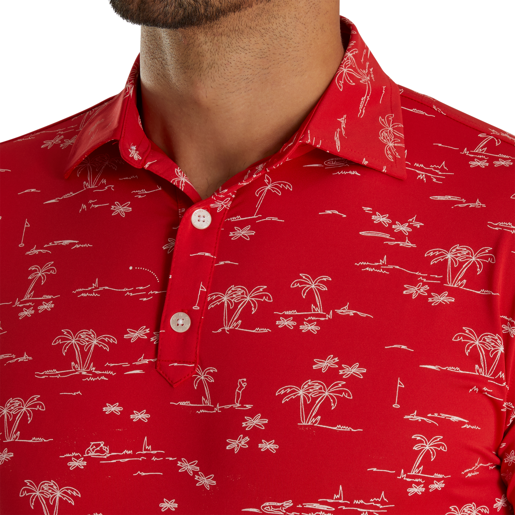 Tropic Golf Print Lisle Self Collar