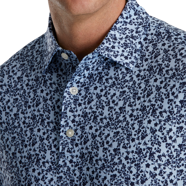 Floral Vines Lisle Print Self Collar FootJoy Canada