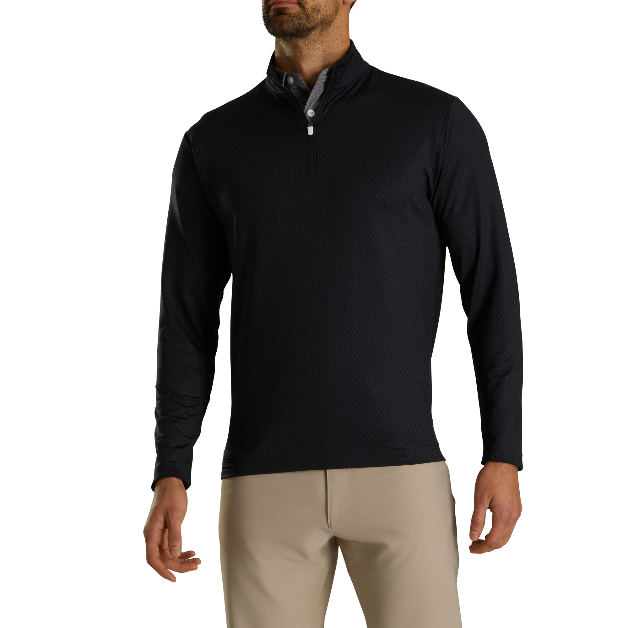 Tonal Print Knit Mid-Layer