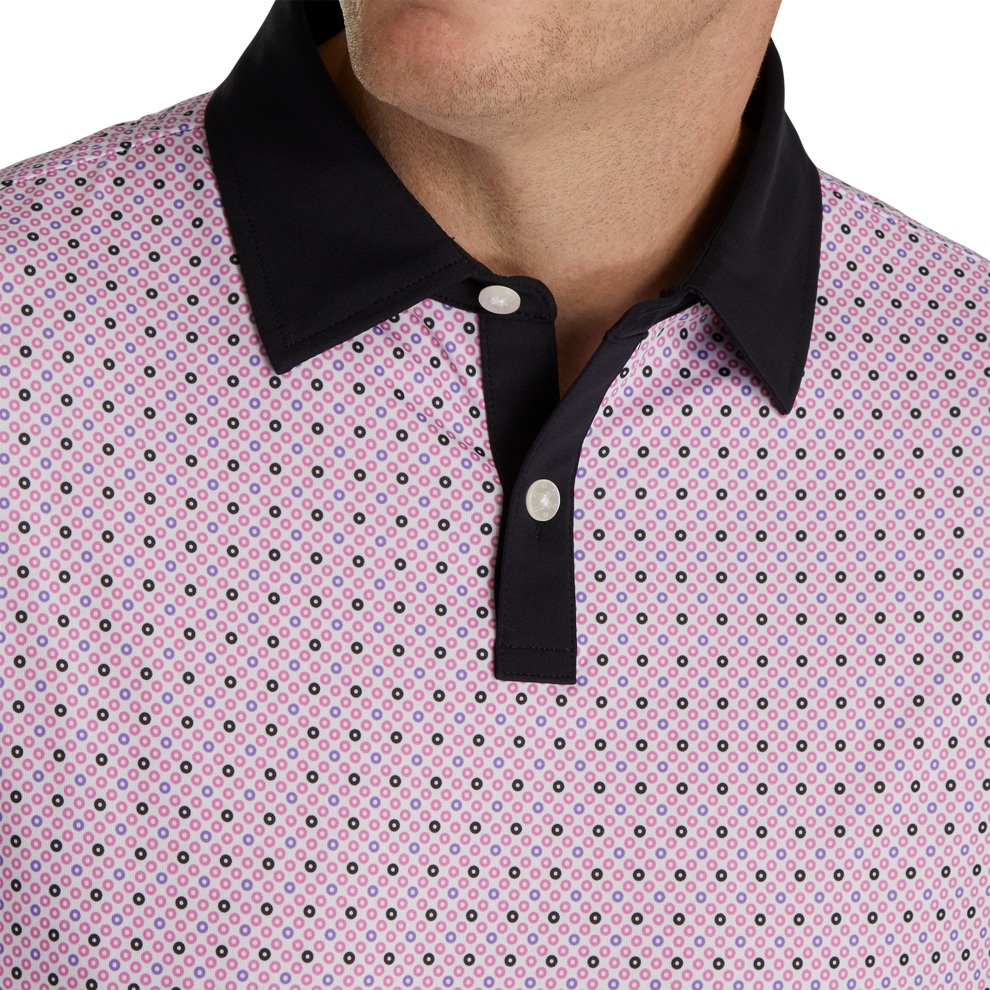 Lisle Circle Print Self Collar