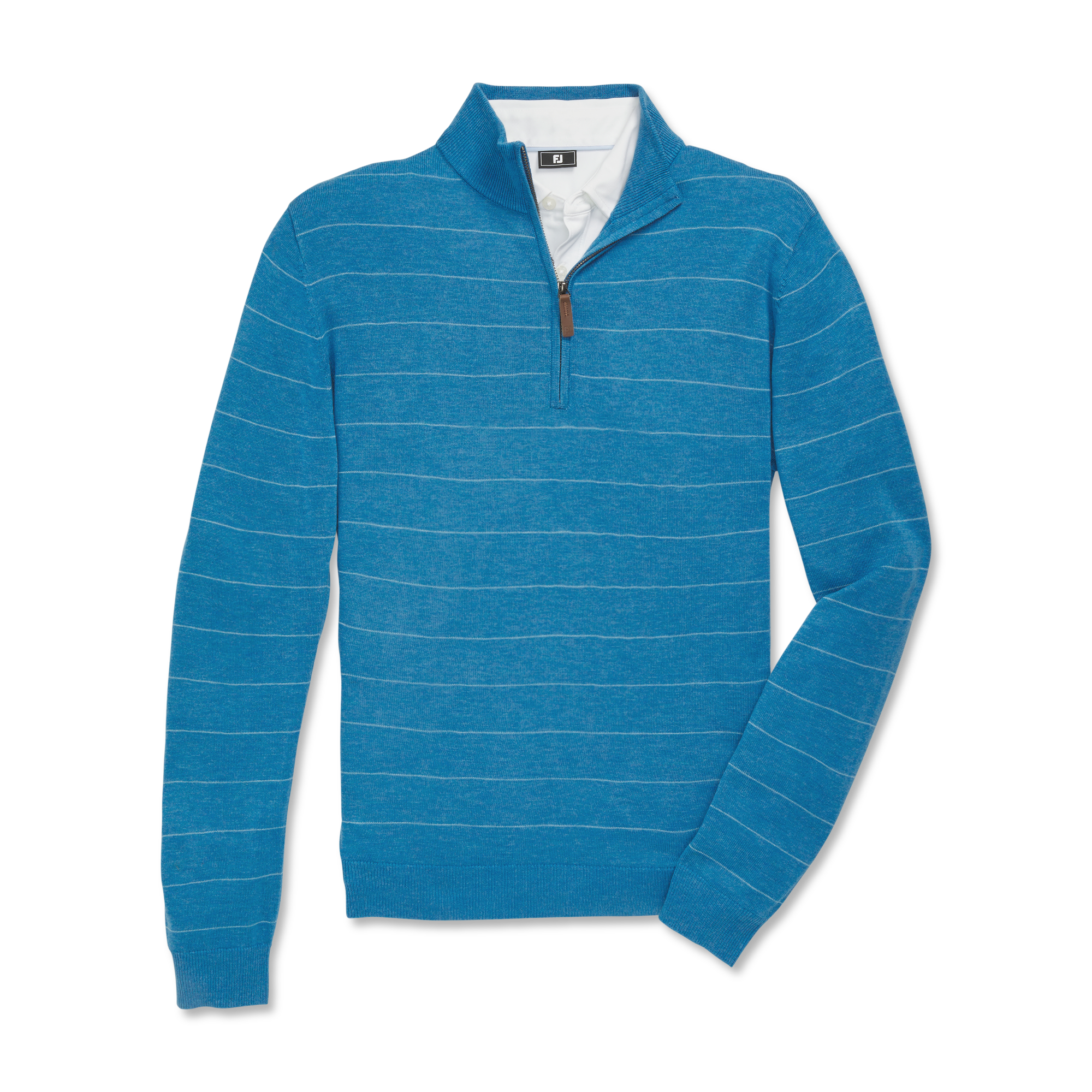 Wool Heather Stripe Quarter-Zip Sweater