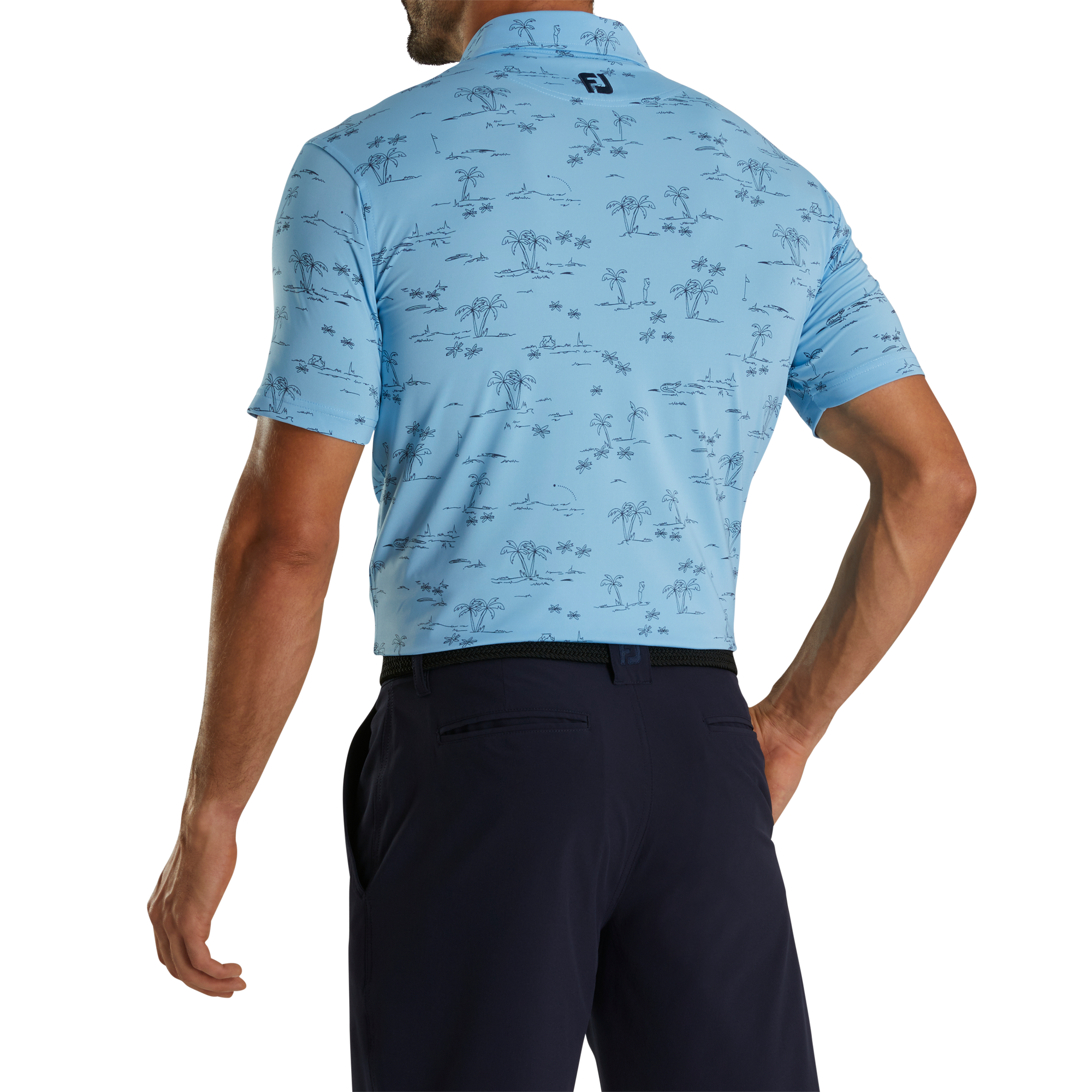 Tropic Golf Print Lisle Self Collar