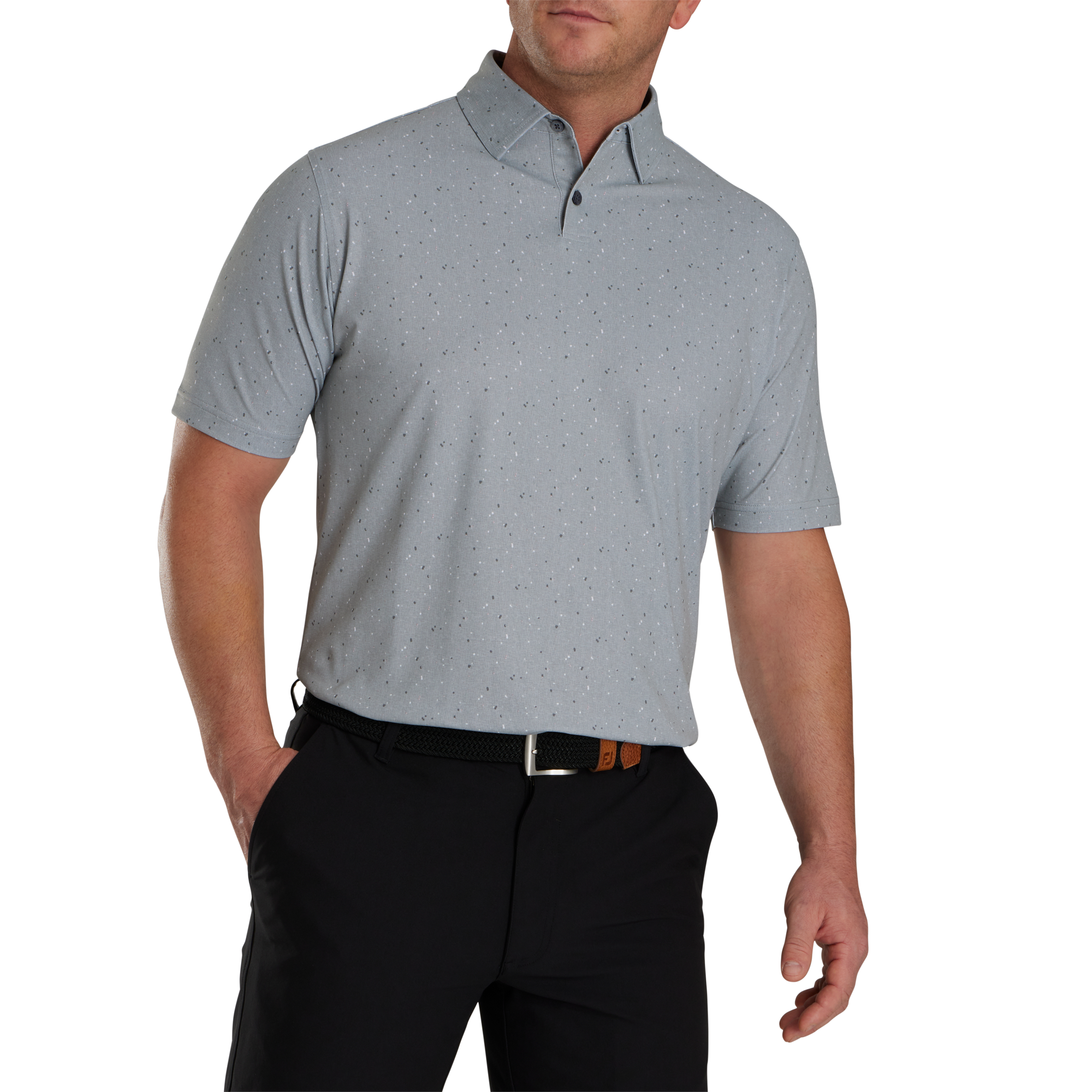 Tweed Texture Stretch Pique Self Collar