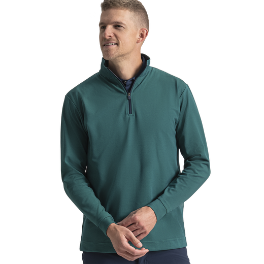 Quarter-Zip Ottoman Stripe Knit
