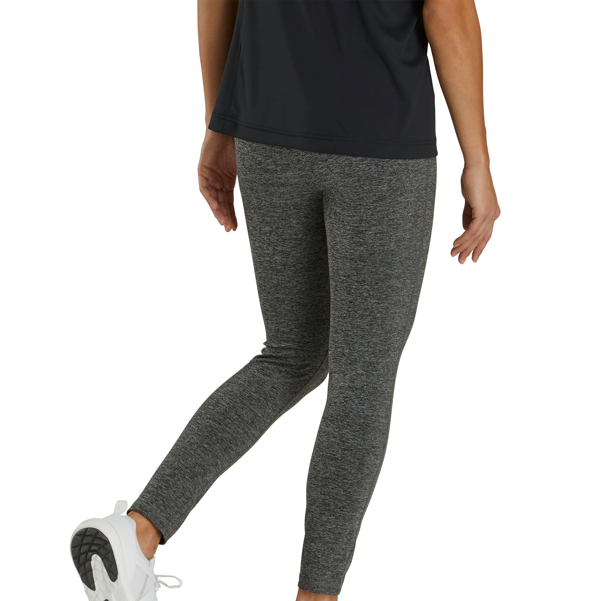 Ankle Length Leggings &ndash; Charcoal Space Dye