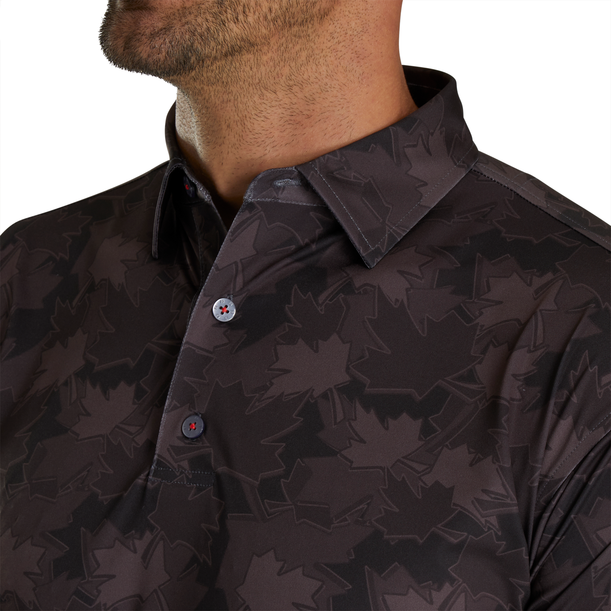 Tonal Leaf Print Self Collar