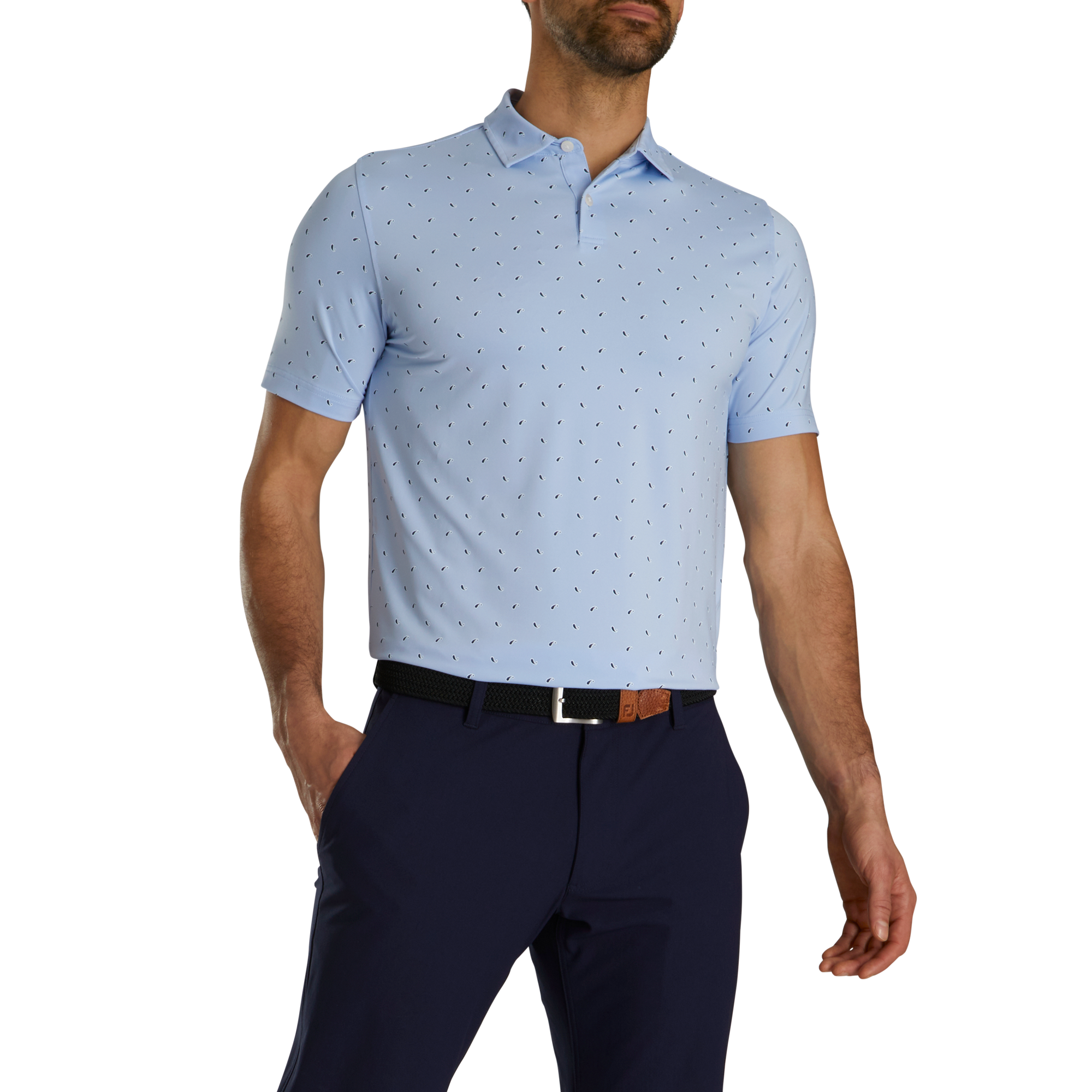 Paisley Print Lisle Self Collar