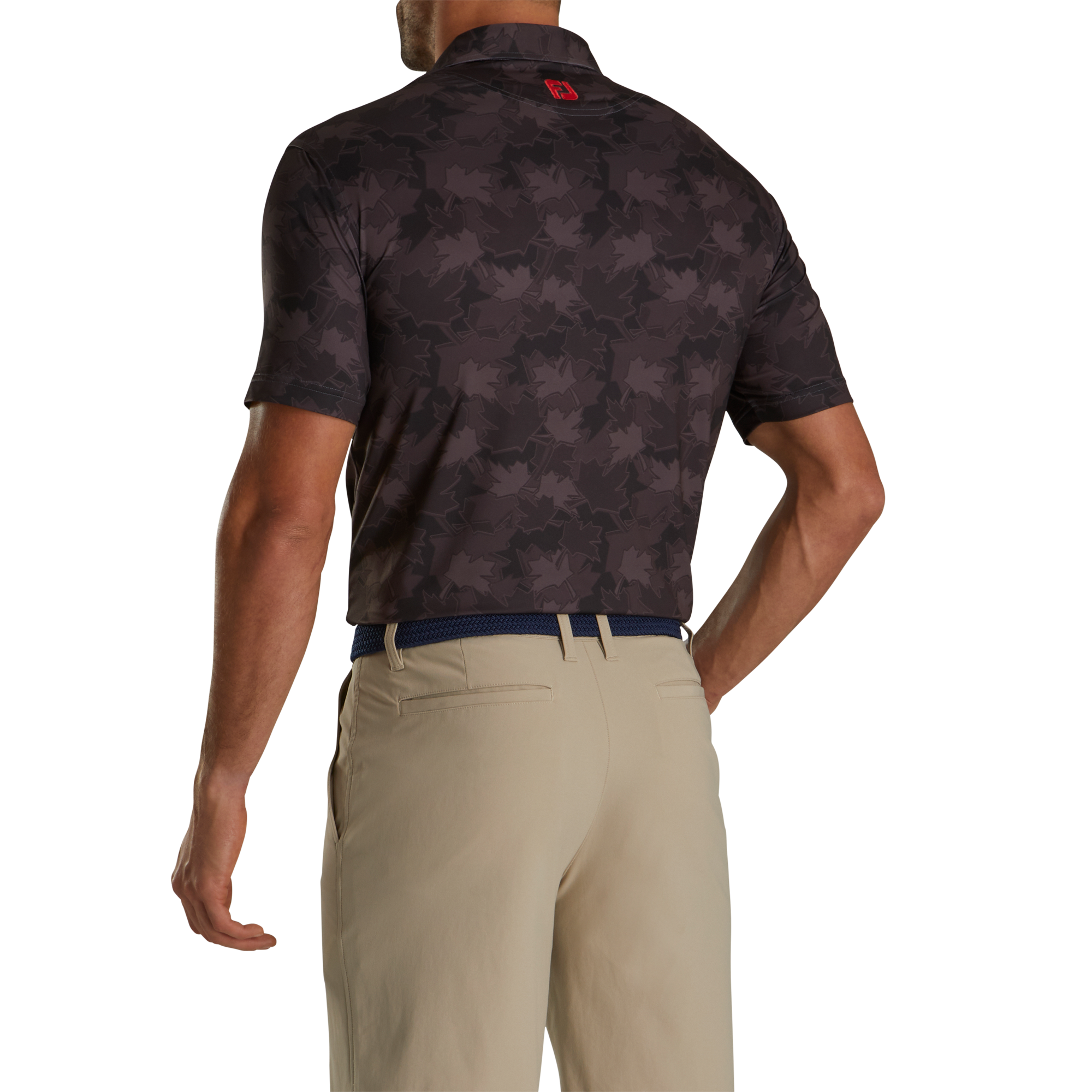 Tonal Leaf Print Self Collar