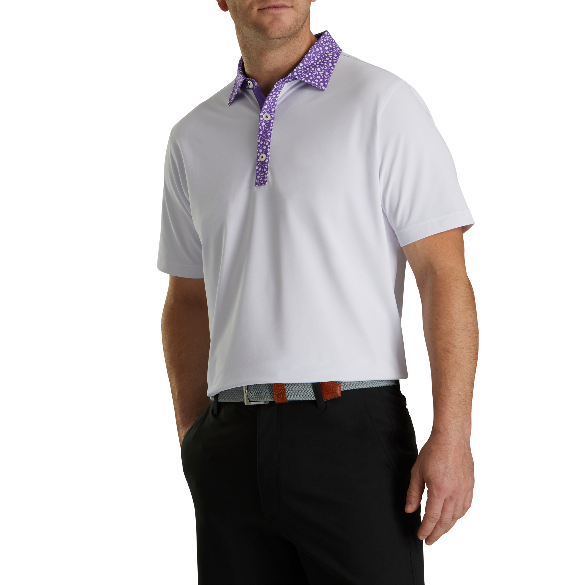 Pique Tulip Trim Stretch Lisle Collar