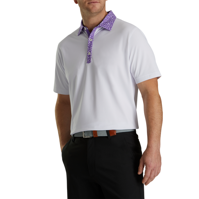 Pique Tulip Trim Stretch Lisle Collar