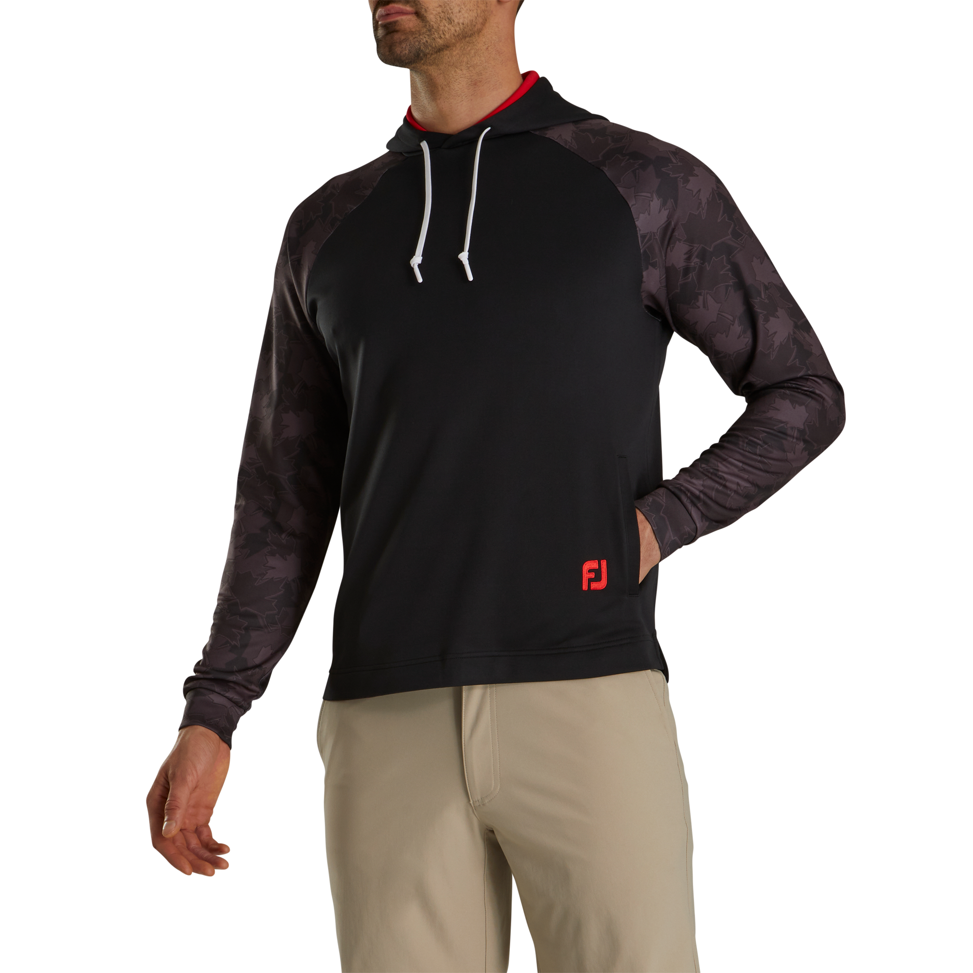 Leaf Print Lightweight Hoodie