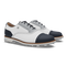 White / Silver Fish Print / Navy