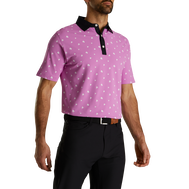 Pique Stretch Scattered Floral Self Collar