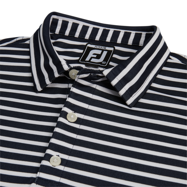Striped Pique Self Collar Junior