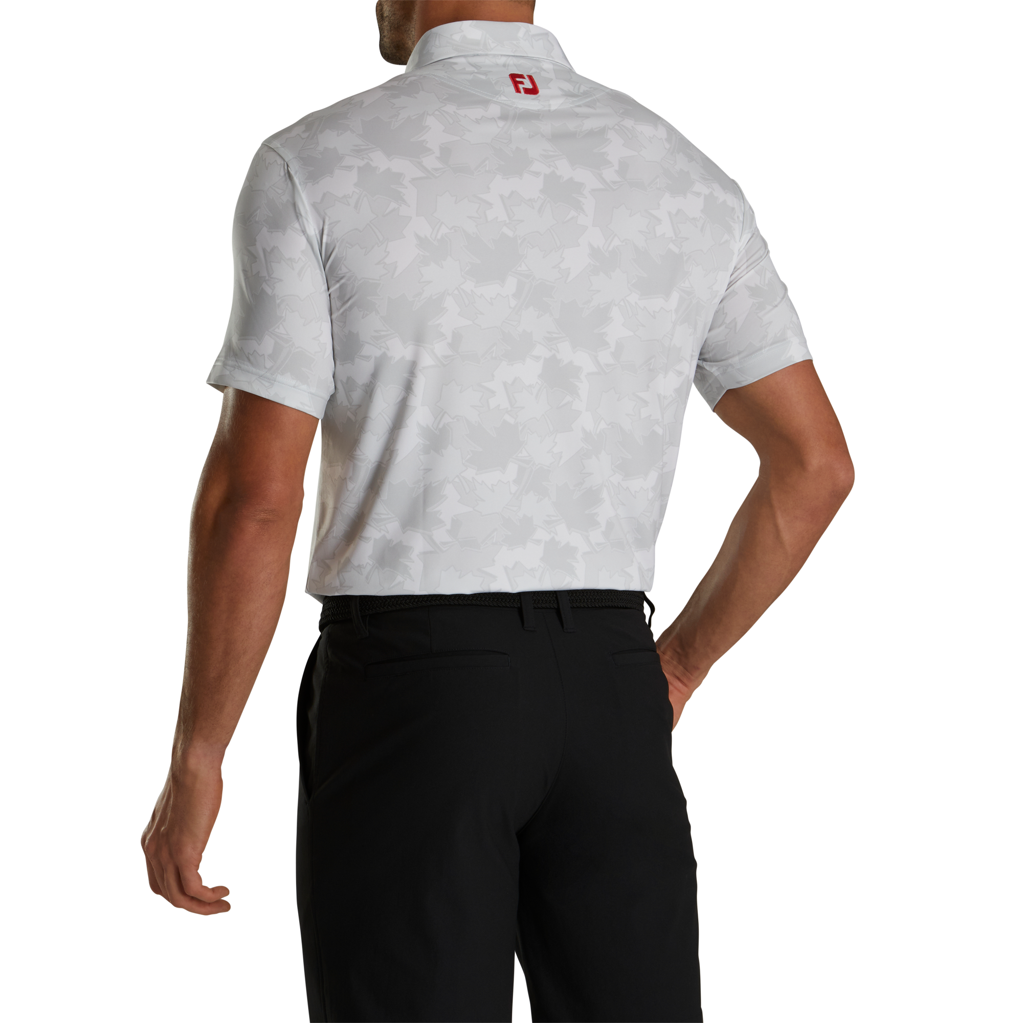 Tonal Leaf Print Self Collar